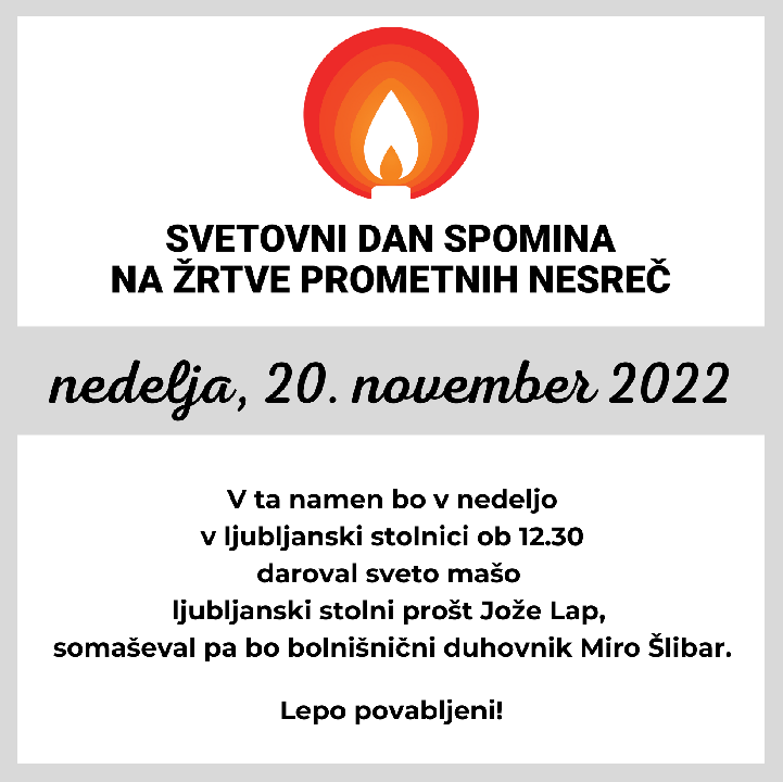 Maša za spomin na žrtve prometnih nesreč v Ljubljani